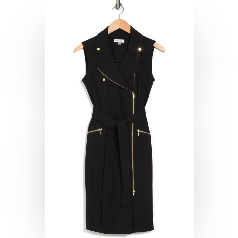 Calvin Klein Moto Tank Dress Indigo (Dark Blue almost looks black) size 14